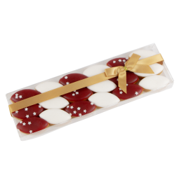 Réglette calissous natures et rouges, saupoudrés d'étoiles blanches