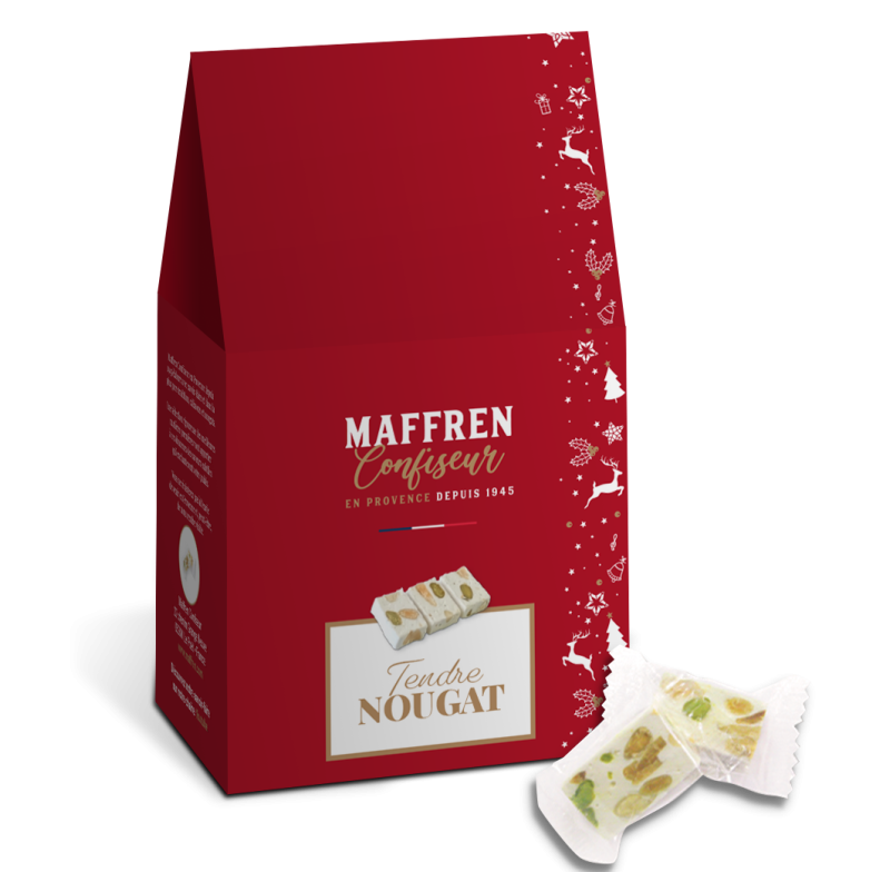 Nougat artisanal amandes et pistaches - édition de Noël
